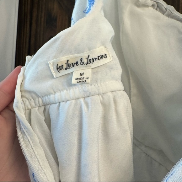 For Love and Lemons Maisie Mini Dress Floral Blue and White - Picture 8 of 8